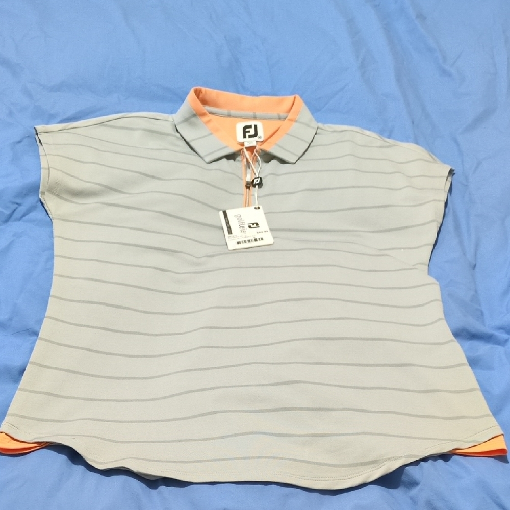 FootJoy Gray Polo with Orange Trim